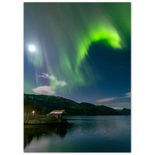 Load image into Gallery viewer, "Nordlysdans over Nothengjet i Gammersvik" - Aluminum Print